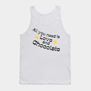 All You Need Is Love And Chocolate. Chocolate Lovers Delight. Black and Yellow Tank Top